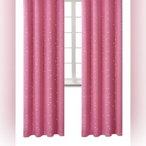 Pink Star Patterned Curtains 2 pieces